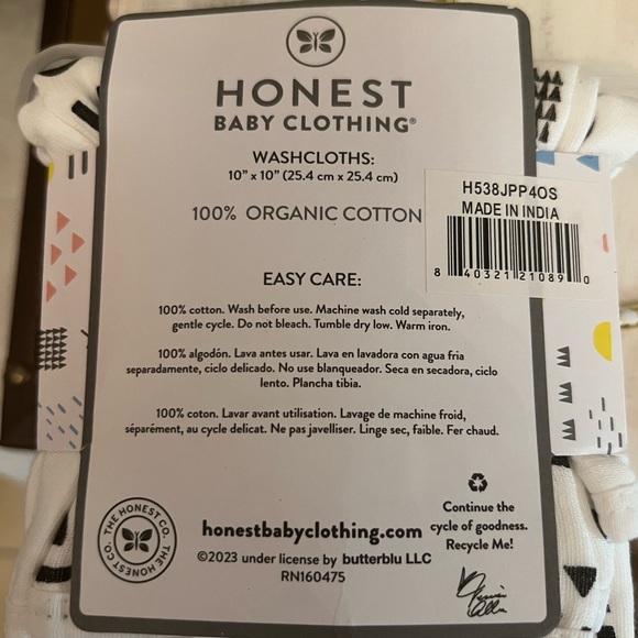 ⚡️Honest Baby Clothing Washcloths - Picture 3 of 3